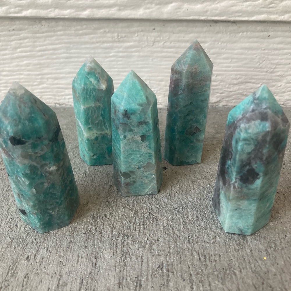 Gorgeous 3-4” amazonite obelisk towers